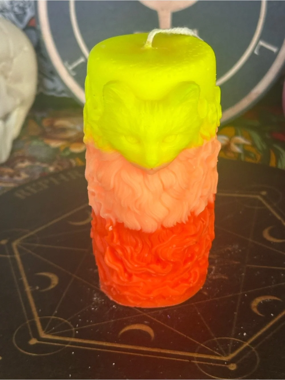Cat of Flame Pillar Candle